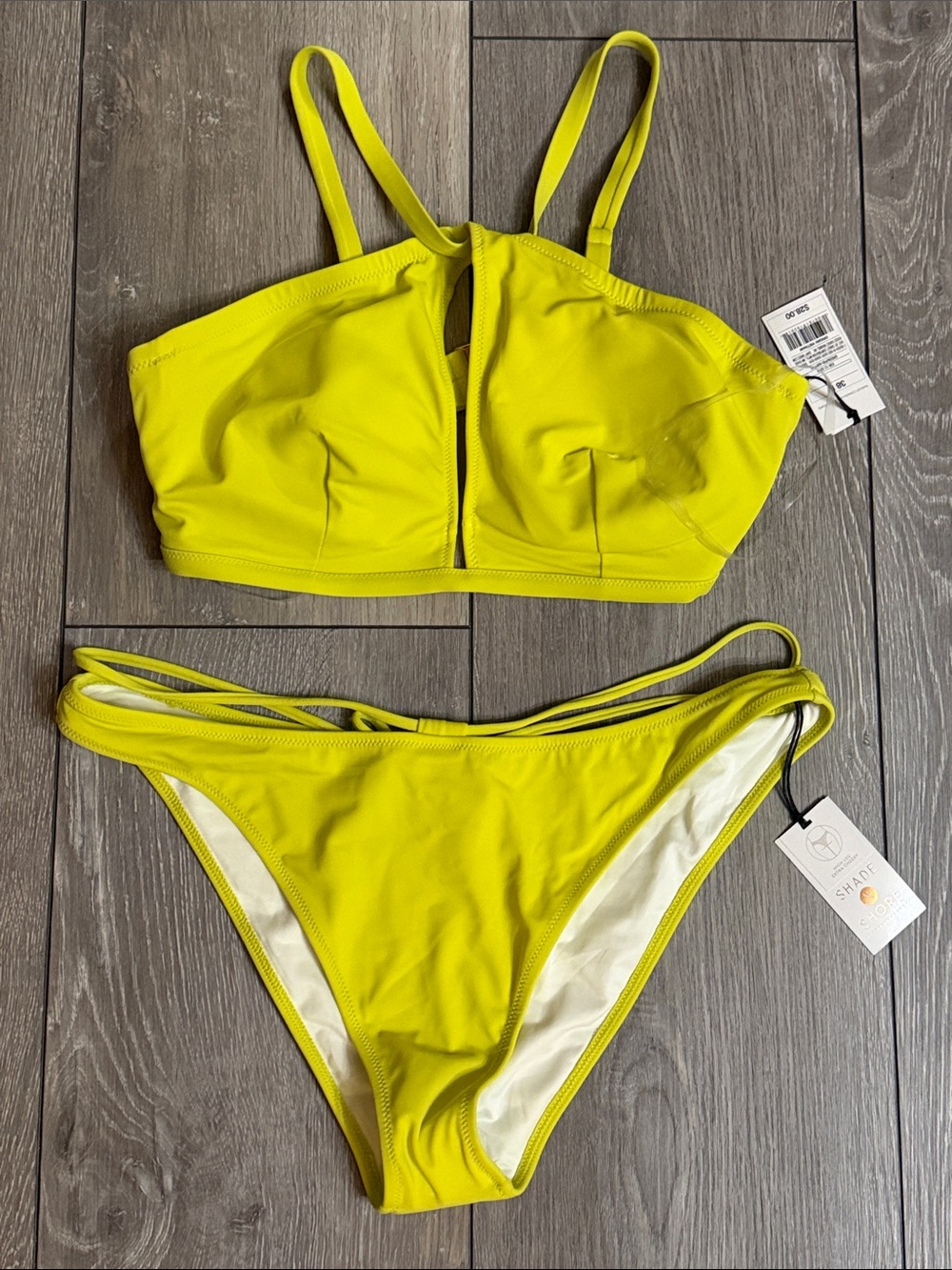 Shade & Shore Neon Lime Two-Piece Bikini Set